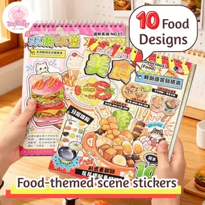 food themed scene stickers book 10 different food design with big reference image diy gifts food themed scene stickers book 10 different food design with big reference image diy gifts