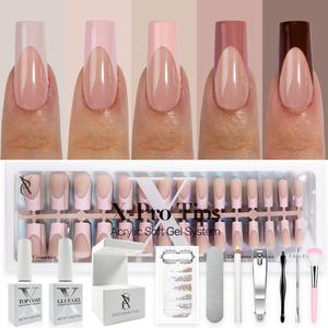 SXC Cosmetics X-Pro Tips French Tip Press On Nails, Skin Tone Series Starter Kit  for DIY Nail Art Nail Polish Polish Gel Extension Nailcare