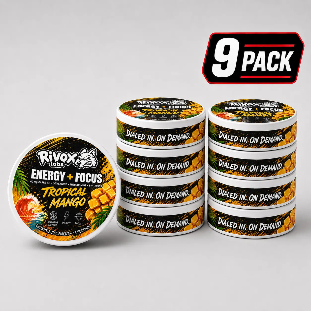 Rivox Focus Pouches – Tropical Mango 9-Pack