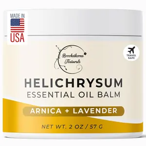Helichrysum Essential Oil Balm for Skin Hydration & Daily Care | Fast-Absorbing Moisturizing Body Balm with Arnica, Lavender, Castor Oil & Shea Butter | 2 oz