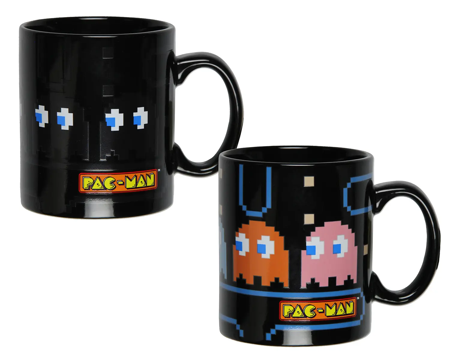 Pac-Man Classic Sturdy Ceramic Beverage Mug - 16 Oz Heat-Reactive Color Changing Drinkware for Tea & Coffee