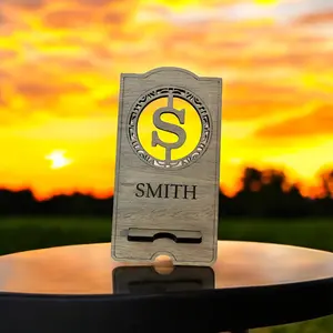 Cell Phone Holder, Personalized, Custom with Name, Wood Cell Phone Stand, Laser Cut, Phone Holder Desk, Phone Desk, Wood Cell Phone Hold
