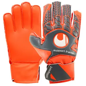Uhlsport Kid's Supersoft Goalkeeper Gloves AeroRed/Dark Grey