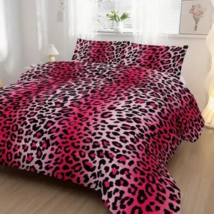 Leopard Print Bedding Set, Includes 1 Quilt and 2 Pillowcases, Bedroom Decor, Soft and Cozy, Perfect for All Seasons