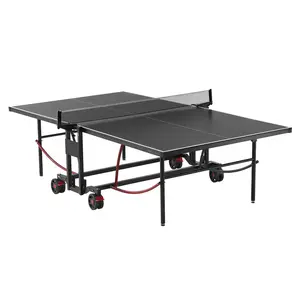 【Summervibes】VEVOR Ping Pong Table,  Professional Table Tennis Game, Indoor/Outdoor All Weather Aluminum Table Tennis Table, Portable Foldable Table with Quick Clamp Net & Large Lockable Wheels, 10 Minute Assembly