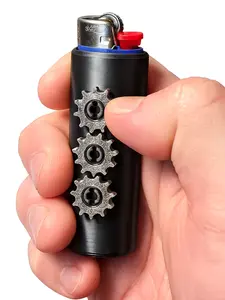 Fidget Spinner Lighter Sleeve 2-Pack, Stress Relief Gear Spinner Case for Bic Lighters, 3D Printed Anti-Anxiety Spin Sleeve