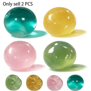 2/4 PCS Coconut Oil Stress Ball Squishy, Slow Rising, Odorless, Non-Sticky, Easy to Clean,  Improving Focus, Or Easing Tension During Study, Work, Or Relaxation, Handmade Malleable Clear Jelly Bubblegum Texture Coconut Oil Squishy Toy