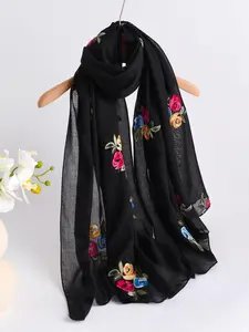 Women's Floral Print Long Scarf Head Scarf, Fashionable Soft Comfortable Shawl for Daily Wear, Casual Versatile Scarf for Women
