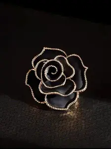 Unique black Rose Brooch, Sparkling Fashion Jewelry, Clothing Accessories, Perfect for Daily Wear & Holiday Gatherings, Women's Stylish Brooch