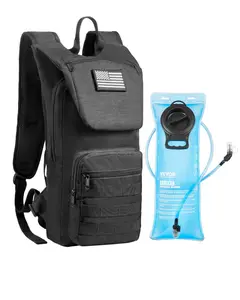 【Summervibes】VEVOR Hydration Backpack, Water Backpack with 3L TPU Water Bladder, Tactical Molle Hiking Hydration Pack with Storage for Men Women, Hydro Water Daypack for Hiking Running Cycling Camping