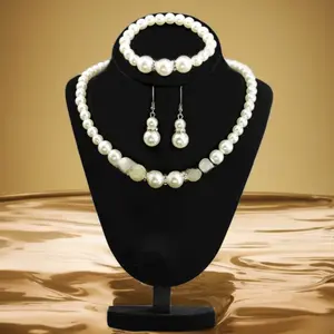 Art Deco Pearl Jewelry Set 1920s Gatsby Collection Faux Pearl Necklace Bracelet Earrings Women Girls Fashion Accessories