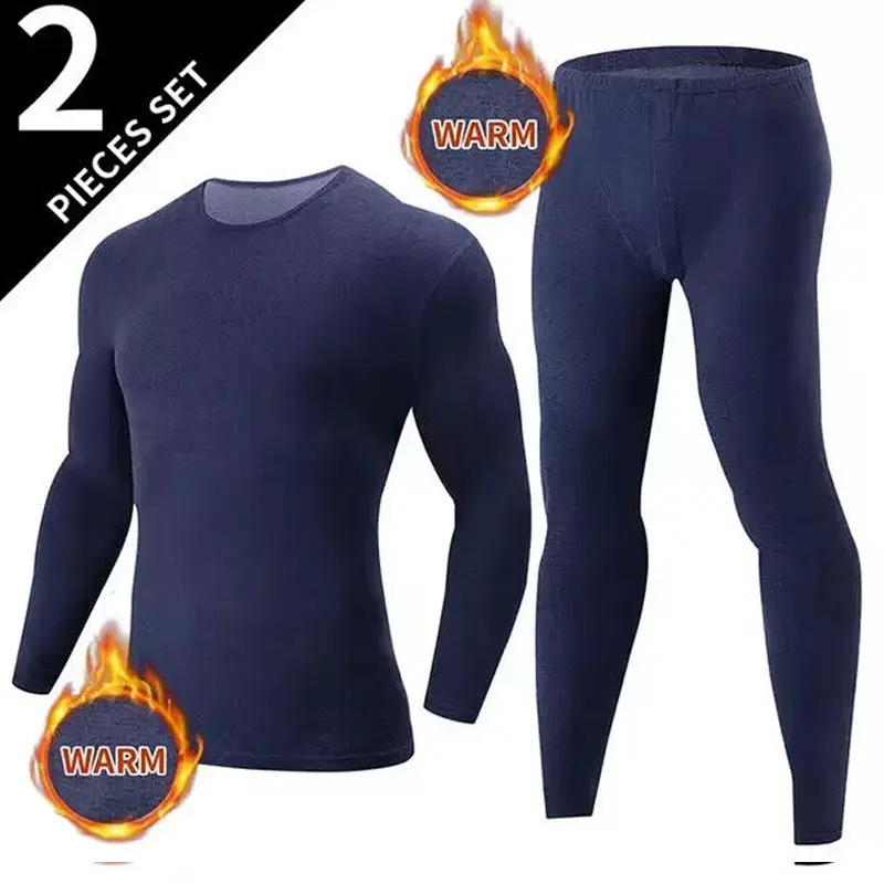 cattibor Men's Classic Thermal Underwear Set, Fleece Lined Polyester Spandex Base Layer, 4-Way Stretch, Breathable Top and Bottom (2 or 4 Pack), Fabric, Menswear, Sweat, Day, 2*Black(Fleece Lined), Sports, Long, Pajamas, Outdoor, Plain