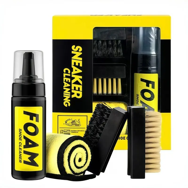 Shoe Cleaner Kit-foam shoe cleaning for all Shoes with Brush&Towels sneaker cleaner kit,shoe cleaning kit,white shoe cleaner removing dirt and stains with Soft & Stiff Bristle Brushes