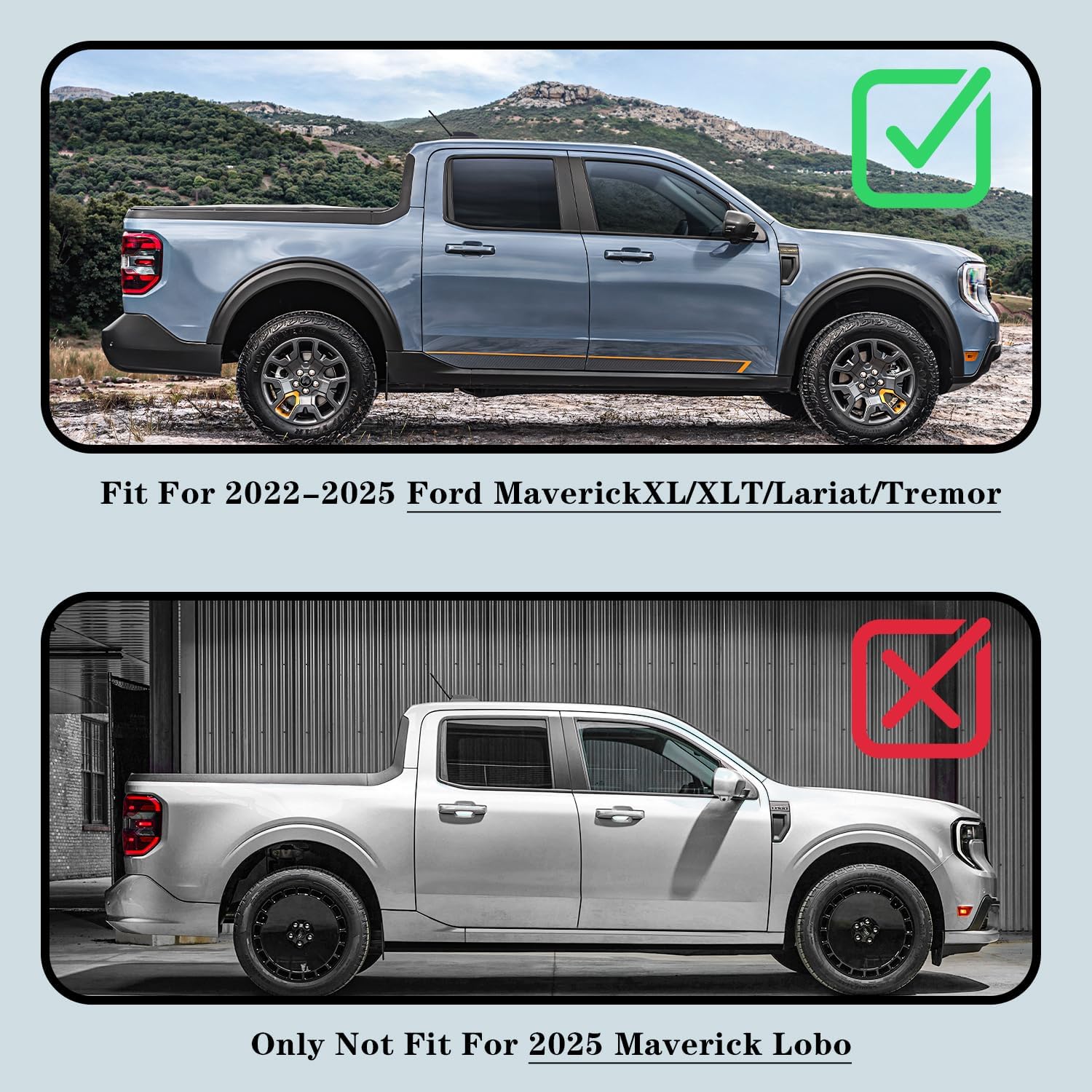 Mud Flaps Splash Guards Mudflaps Fit for Ford Maverick 2022-2026(Not for Maverick Lobo Edition) Pickup Truck 4PCS Exterior Tire Fenders Mudguards Kit Vehicle Wheel Liner