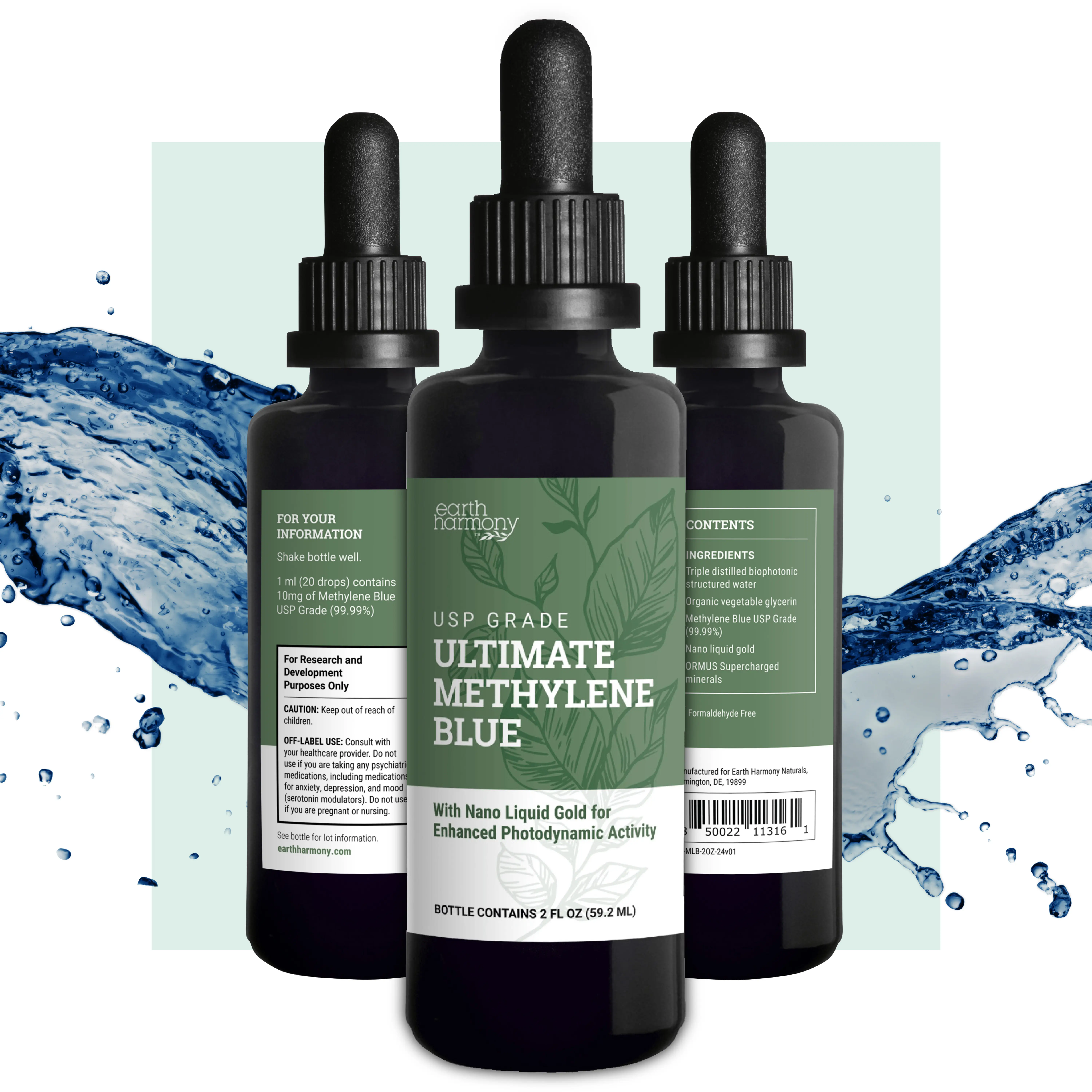 Methylene Blue 1% USP Grade with Nano Gold (590 mg Bottle) (1 Unit)