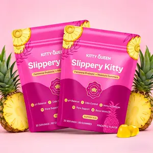 Her Juicy Feminine Balance Probiotic Gummies with Pineapple Extract for Women, Slippery Elm & Prebiotics for Dryness & Gut Health, 60ct Healthcare Supplement Optimum