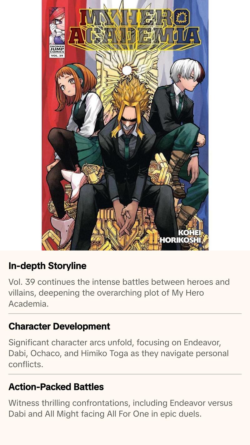 My Hero Academia, Vol. 39 (39) by Kohei Horikoshi