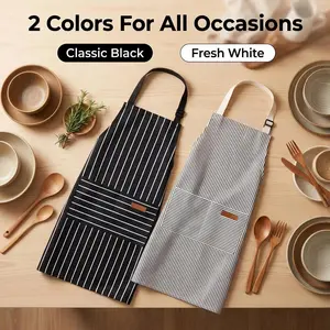 Kitchen cooking apron with pockets, 2-piece set, summer style, unisex, adjustable chef apron, available in multiple colors