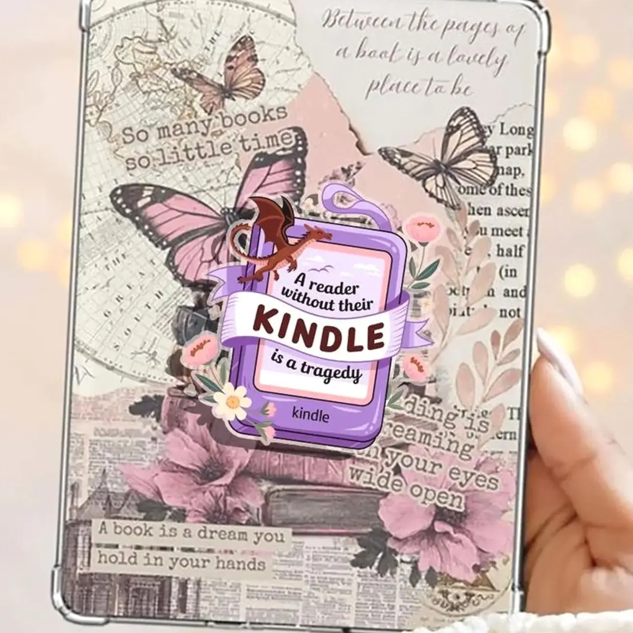 Strategy Dragon Fantasy Kindle Grip, A Reader Without Their Kindle Magnetic Phone Grip, Cute Bookish Accessories, PopSocket Phone Holder, Trending Kindle Grip for Readers