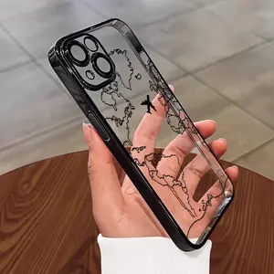 Maps And Airplanes High quality protective phone case, soft hand feel,  for iPhone 16/15/14/13/, protects the camera lens, transparent, lightweight, shock absorbing, durable and stylish phone case Astronaut Protection Cover Smartphone Cellphone Casing