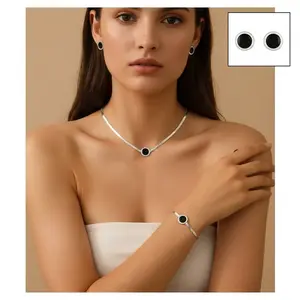 Elegant Roman Style Decorative Stainless Steel Jewelry Set For Women - 4-Piece Fashion Autumn Series, Including Necklace, Earrings, And Bracelet