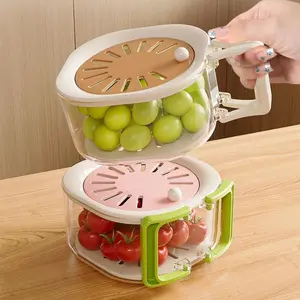 2-in-1 Kitchen Colander & Storage Basket Set - Multifunctional Fruit and Vegetable Washing Bowl with Strainer, Lid, and Handle Fruit Washer Drainer Container Set Perfect for Home and Restaurant Use Utensils Food Colander Kitchenware