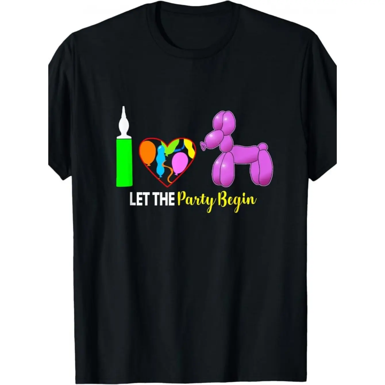 Men's Classic Short Sleeve Crew Neck Regular Fit T-Shirt - Balloon Animal Artistry Cartoon Graphic Garment, Menswear for Party Celebrations, Soft Breathable Fabric, Durable Print, Everyday Comfort, Machine Washable, Customized Vibrant Design, Shortsleeve,