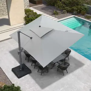 PURPLE LEAF Double Top 10x13 ft Rectangular UV50+ Fade Resistant Outdoor Umbrellas