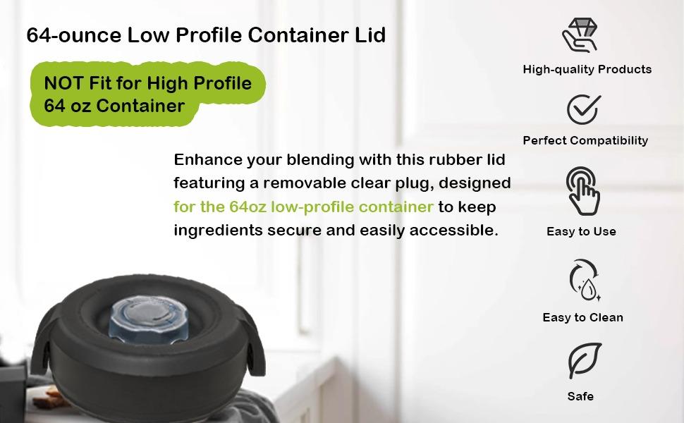 Blender Lid Replacement, 64 oz Low-Profile Container Lid Replace for Pro 750 Series Blender Cover, Rubber Blender Lid for 64oz Container Pitcher Jar Cup Top Blender Lid Replacement, 64 oz Low-Profile Container Lid Replace for Pro 750 Series Blender Cover, Rubber Blender Lid for 64oz Container Pitcher Jar Cup Top