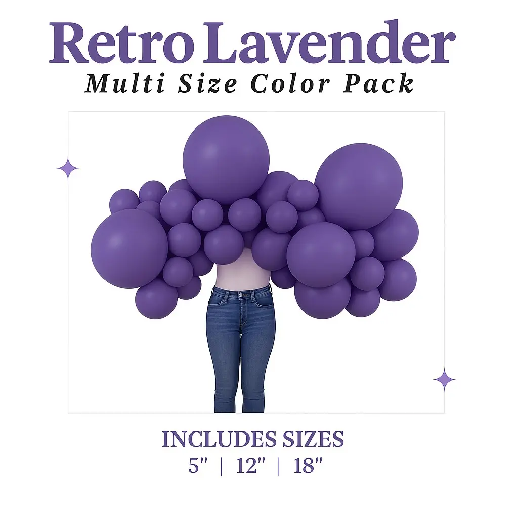 Retro Lavender Balloon Pack with Optional Add-Ons