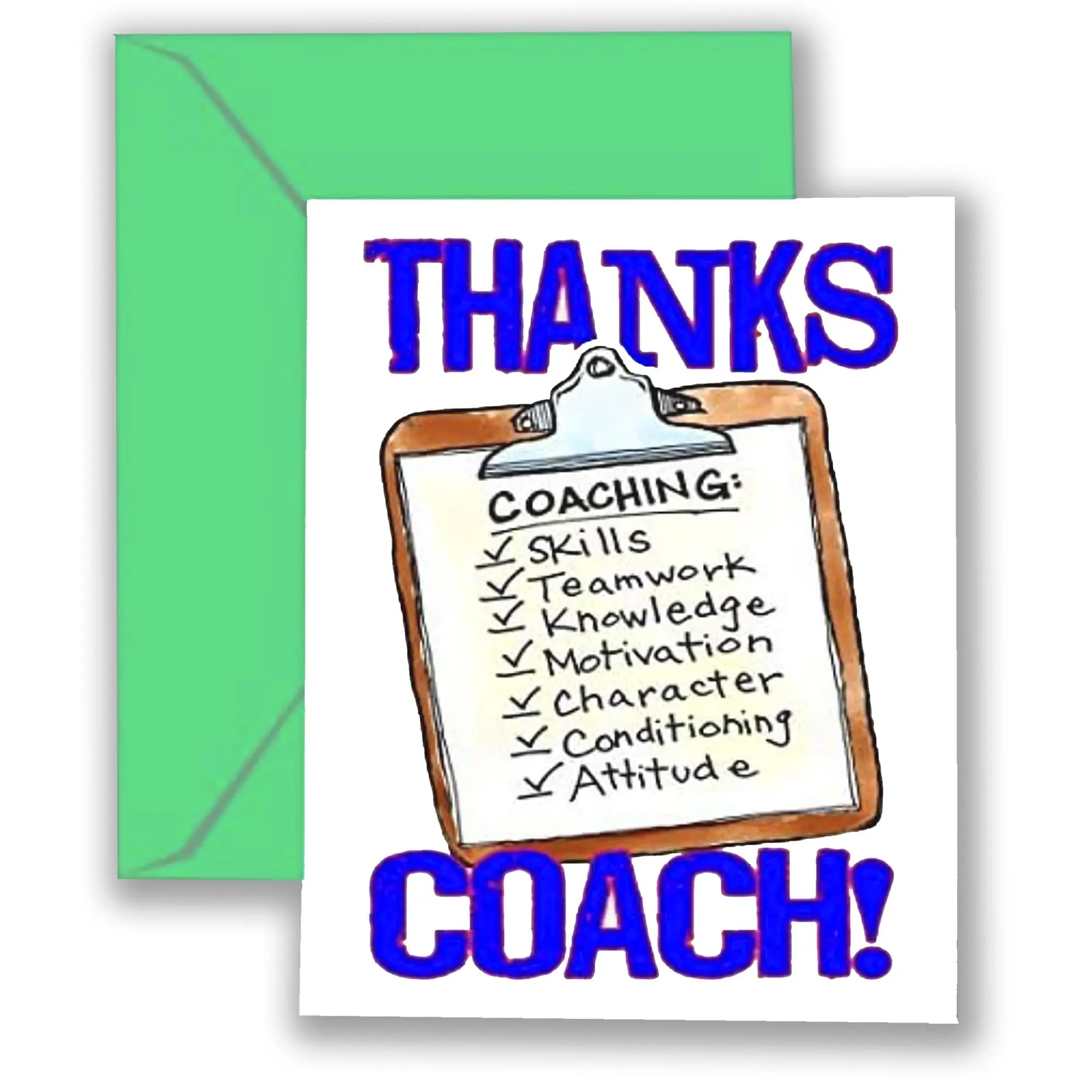 Play Strong 3-Pack Thanks Coach You're the Best Clipboard 3-Pack (5x7) Greeting Cards Perfect for Sports Seasons Team Banquet Party Thank You Coach Appreciation Gifts - Your Coaches Will Love 'Em!