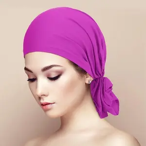 Women's 6pcs Multi-Color Pre-Tied Chemo Head Scarves - Soft Slip-On Turbans, Lightweight Fitted Sleep-Friendly Fabric Headwraps for Hair Loss & Sensitive Scalps, Sports & Outdoor Hats