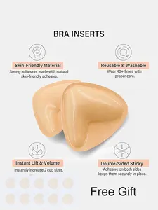 Women's Invisible Double-Sided Adhesive Push-Up Chest Push-Up Pad Breast Enlargement Breast Shaping Breast Lift Pads Reusable Waterproof & Sweat-Resistant Ideal for Beach Bikinis Christmas Parties Wedding Dresses Everyday Wear