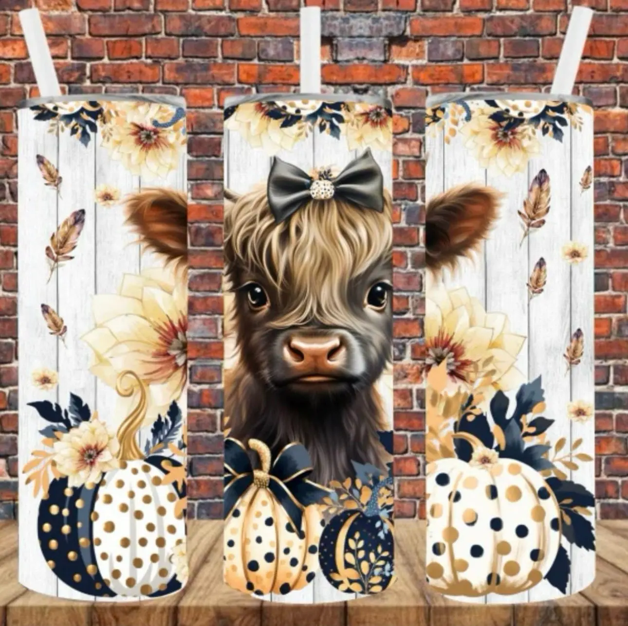 Fall Highland cow feathers