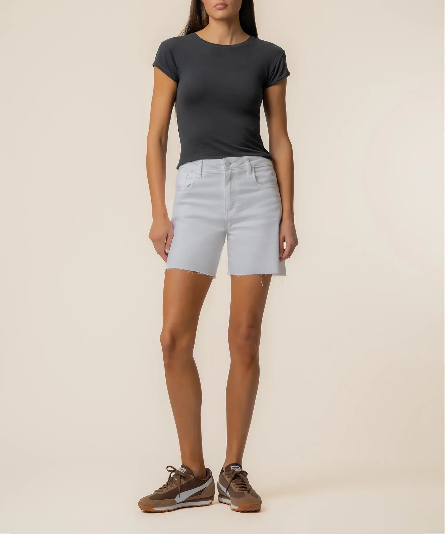 Hailey High Rise Short in Optic White