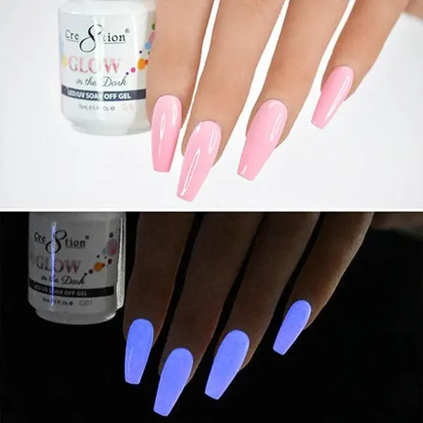 Cre8tion Glow in the Dark Soak Off Gel G01 - G24 Cre8tion Glow in the Dark Soak Off Gel G01 - G24