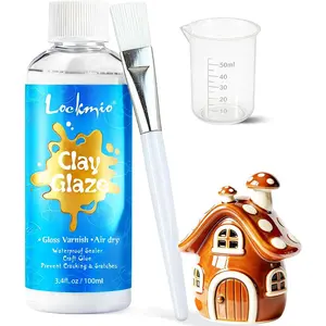 3.4FL OZ Air Dry Clay Glaze High Gloss Varnish Protective Sealant to Prevent Cracking & Scratching Provides Gloss Glaze Effect for Ceramics Wood Acrylic Painting and Crafts (Gloss)