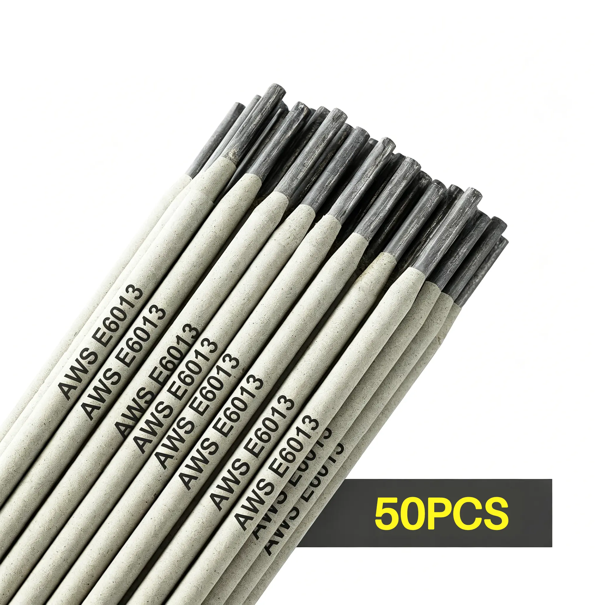 50pcs Carbon Steel Welding Rods (E6013 Type, 3/32'' Diameter, 14'' Length, 2.2Lb/1Kg), AC-DC All Position Welding Accessory for Mild Steel, No Assembly, Soldering-Recommended