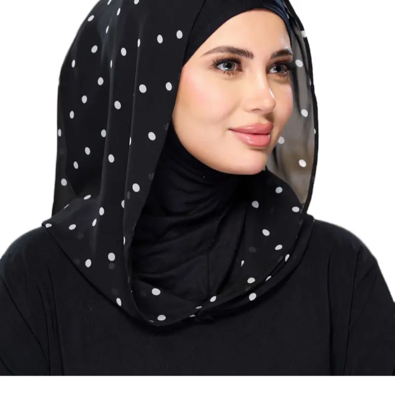 Chiffon White Polka dots