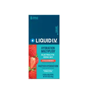 Liquid I.V. Hydration Multiplier - Strawberry - Hydration Powder Packets | Electrolyte Drink Mix | Easy Open Single-Serving Stick | Non-GMO | 8 Sticks