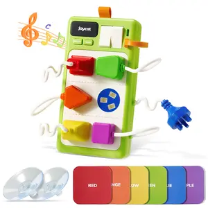 JoyCat Busy Board Plug Playset for Toddlers, Sensory Power Strip with Colors, Songs & Appliance Sounds, Fine Motor Learning Board with Cards & Suction Cups, Travel Activity for Car & Home