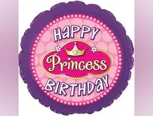 Happy Birthday Princess Pink Pearls Balloon