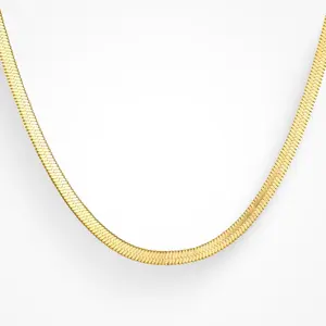 EVRY JEWELS Gold or Silver Plated Women's Hypoallergenic Shining Snake Necklace 2.0