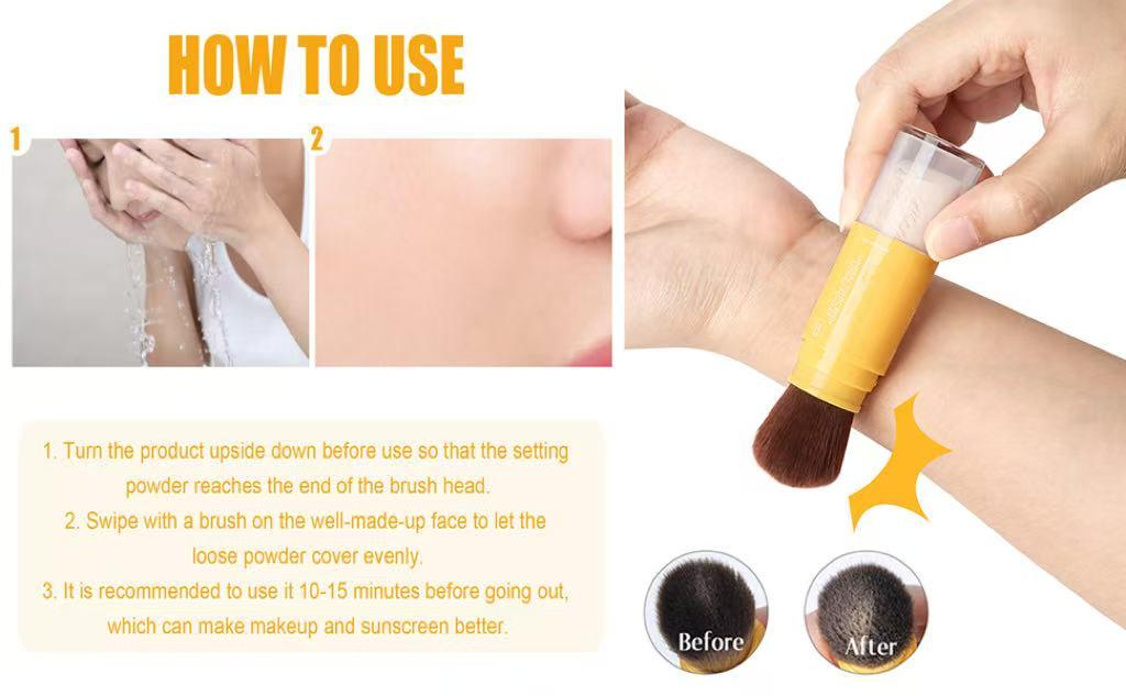 Mineral Powder Sunscreen for Face Scalp & Hair,SPF 35 Brush on Sunscreen Setting Powder,Translucent Powder,Travel Size Sunscreen,Beach Essentials,Oil Control Natural Matte Finish