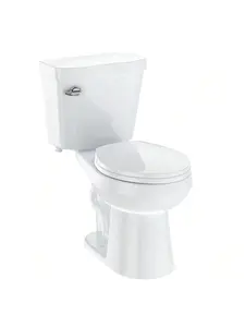 Toilet, Elongated Toilets For Bathrooms, Two-Piece Toilet With Soft Close Seat, 1.28 Siphonic Flush Toilet With Universal Height ADA Cotton White