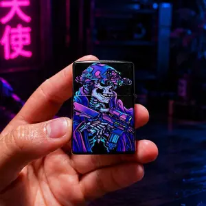 Neon operator fliptop lighter - flip top lighter (no oil)