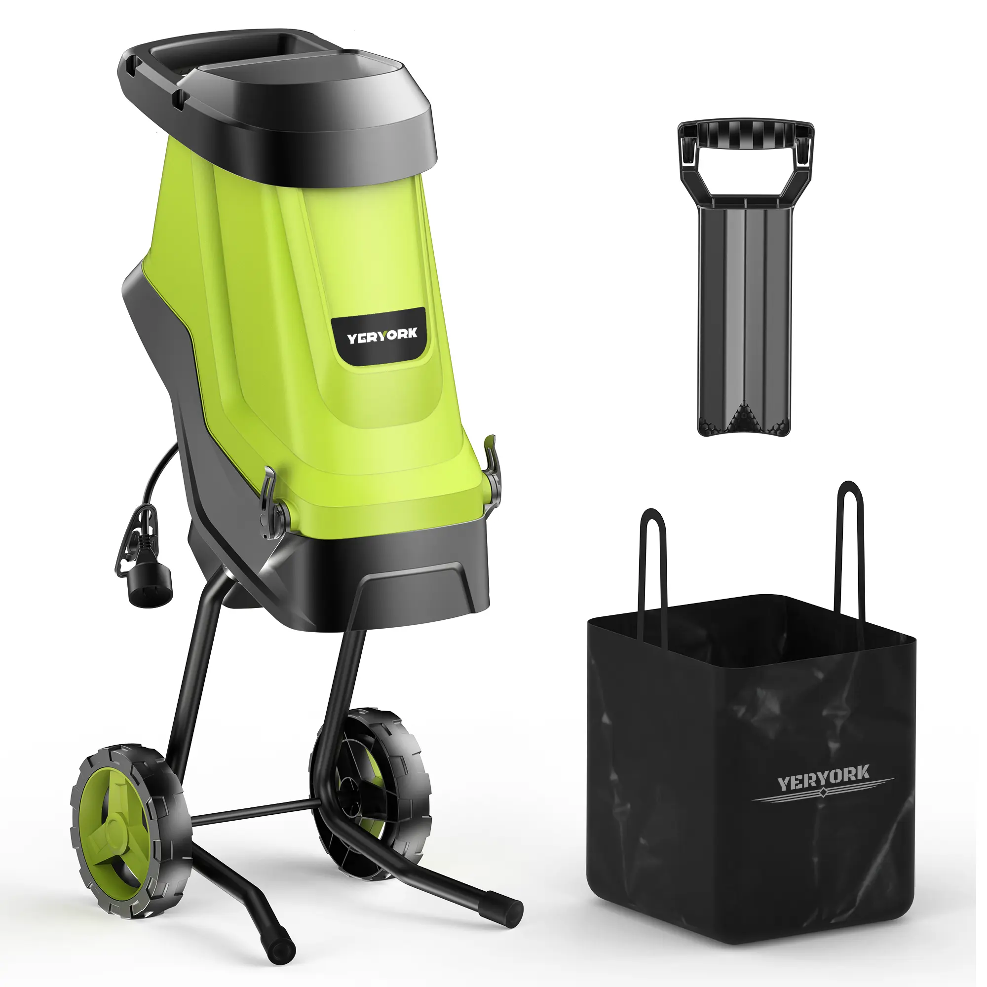 【DealsForYouDays】Powerful 15-Amp Wood Chipper Shredder - 1.8" Max Feed Capacity Heavy Duty Electric Yard Waste & Leaf Mulcher with 45L Bag 
