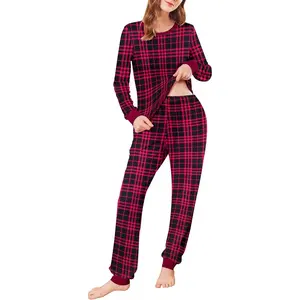 Womens Pajamas Sets Long Sleeve Tops with Jogger Pants Soft Pjs Lounge Set Outfits with PocketsGift