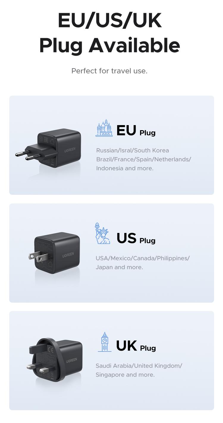 UGREEN 30W 2C1A/20W 1C1A GaN PPS Compact Fast Wall Charger Block USB-C Power Adapter for iPhone Galaxy S25/S24/S23 with Free Gift US Plug 2 USB C + 1 USB A,TikTokShopHolidayHaul UGREEN 30W 2C1A/20W 1C1A GaN PPS Compact Fast Wall Charger Block USB-C Power Adapter for iPhone Galaxy S25/S24/S23 with Free Gift US Plug 2 USB C + 1 USB A,TikTokShopHolidayHaul