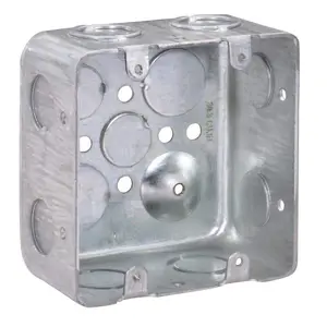 Southwire  4 x 4 x 2.12 in. Steel Metallic 2-Gang Square Switch Box